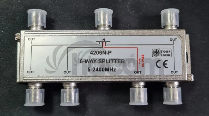 Rozbočovač 6-1 F 5-2400 MHz , JS 4206N-P, 1x výstup DC