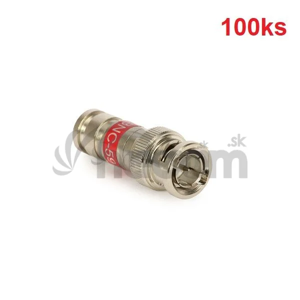 BNC konektor RG 59 MASTER Platinum, kompresný, 3,9mm, 100ks