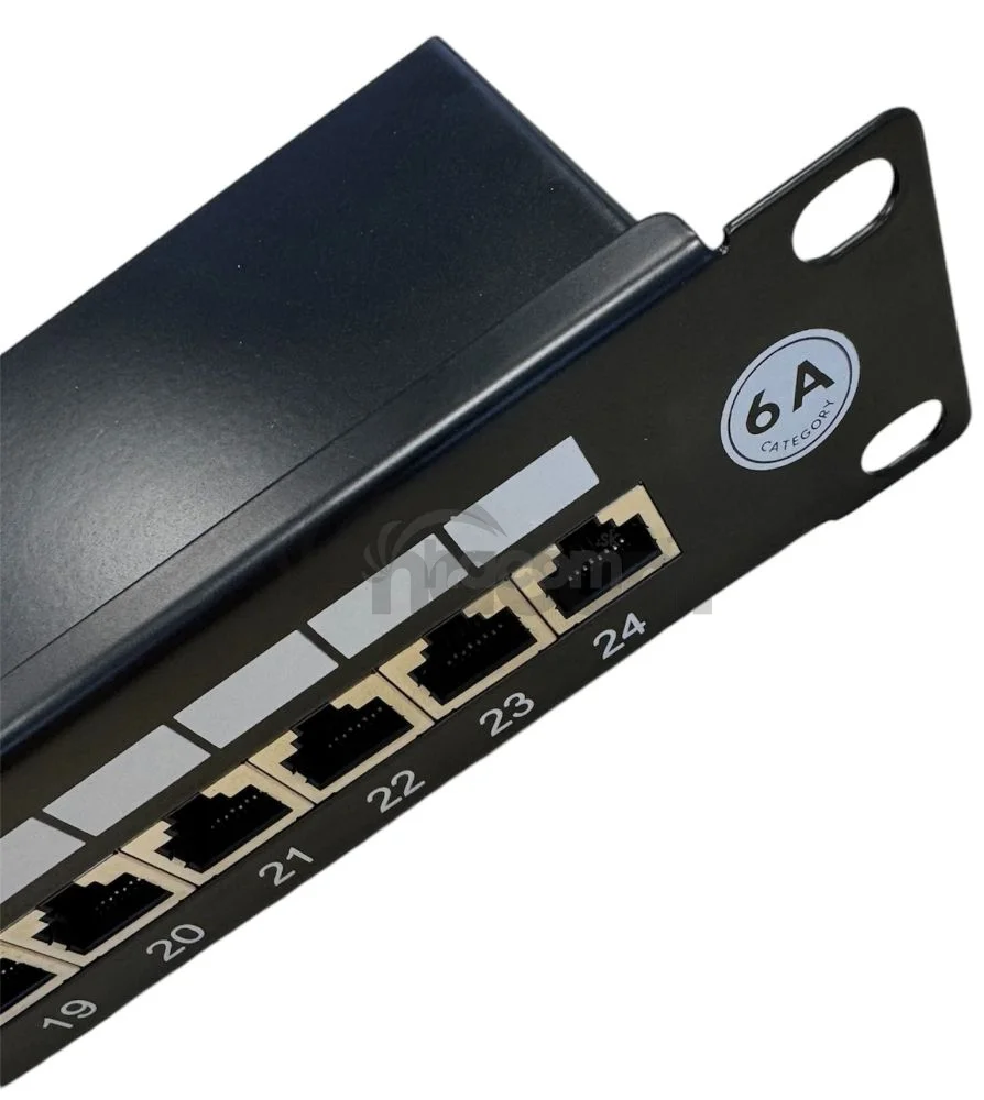 DATAWAY Patch panel 19" 24x RJ45, CAT6A, STP s vyväzovacou lištou
