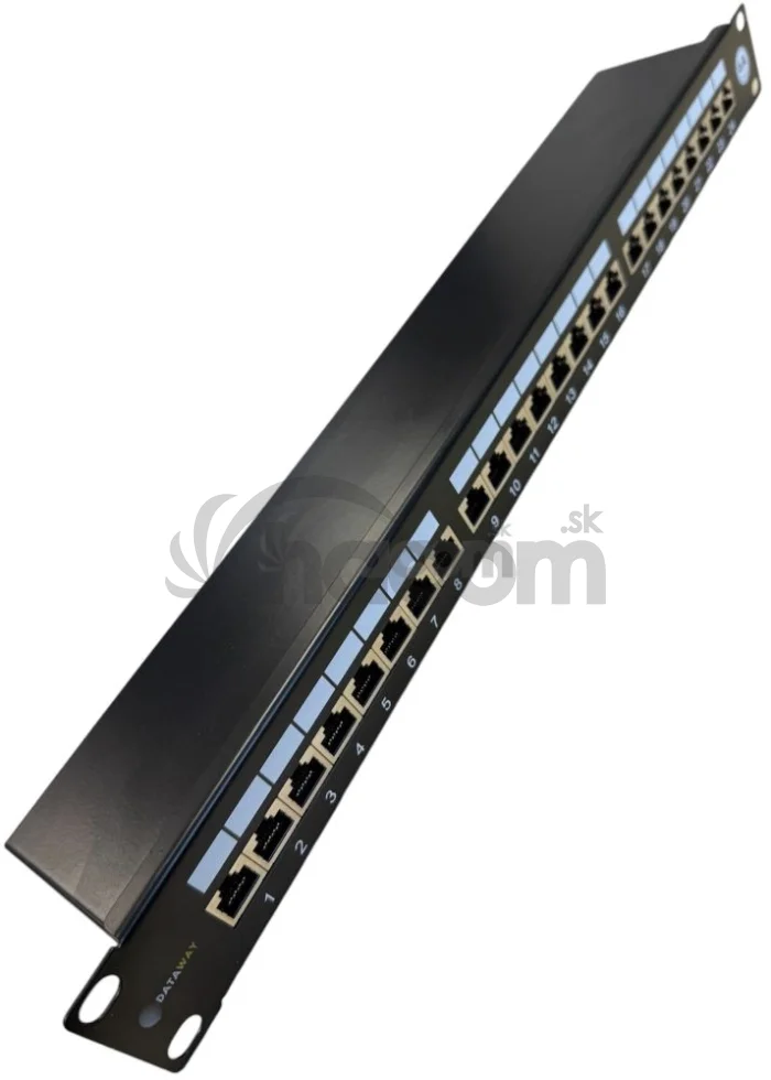 DATAWAY Patch panel 19" 24x RJ45, CAT6A, STP s vyväzovacou lištou
