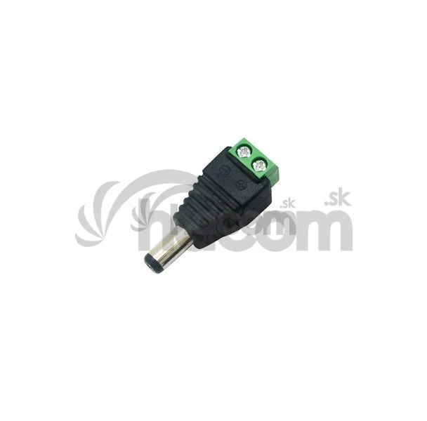 DC konektor 2,1x5,5mm, priama, PVC, svorka