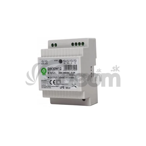 POS Napájací zdroj na DIN lištu 12V/2,5A 30W DIN30W12