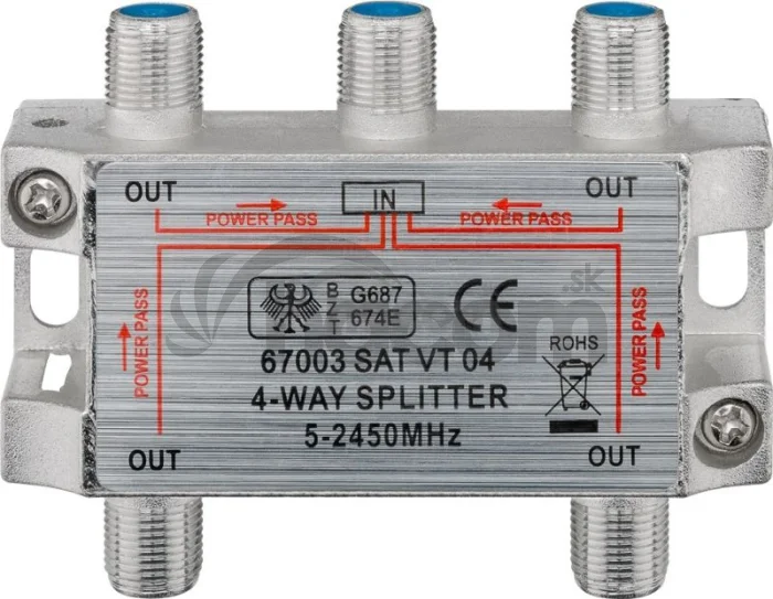 Rozbočovač 4-1 F 5-2400 MHz, 4x výstup DC