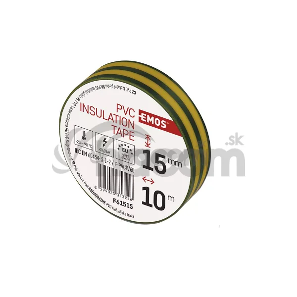 Izolačná páska PVC 15mm / 10m zelenožltá