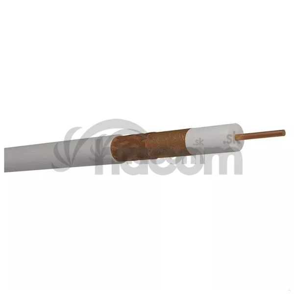 Emos koaxiálny kábel 1mm vodič meď +1x 40% opletenie, biely