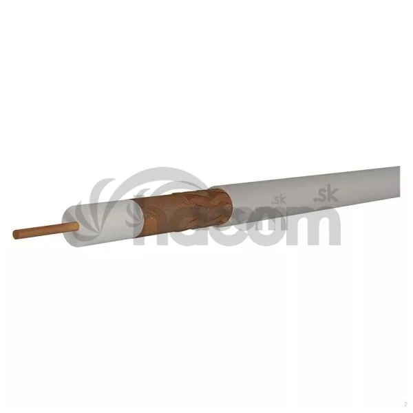 Emos koaxiálny kábel 1mm vodič meď +1x 40% opletenie, biely