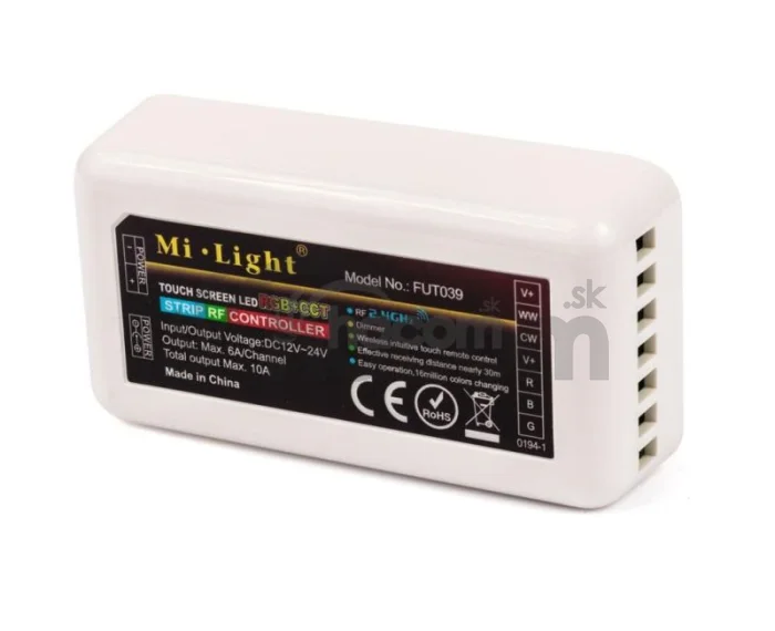 Mi-Light Kontrolér led 12V/24V pre RGB+W+W 4 zóny - 120W