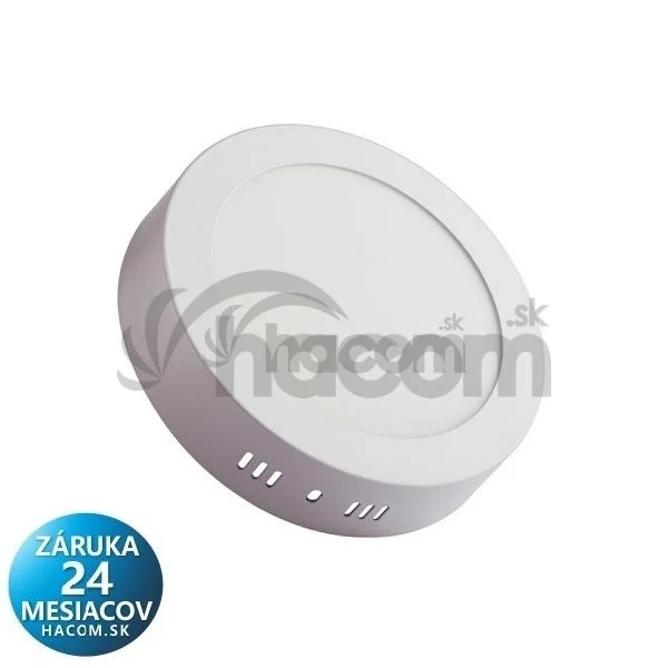 Prisadené okrúhle LED svietidlo 6W 420lm 120x28mm Studená biela, biely rám