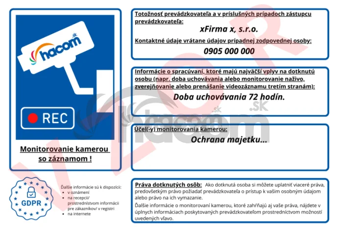 Personalizovaná samolepka CCTV 2024
