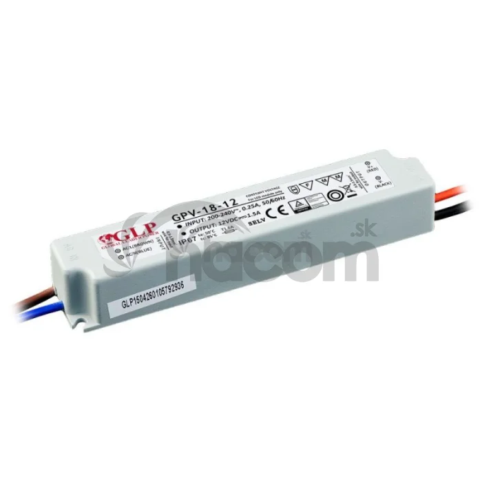 Zdroj GLP 12V/1,5A, 18W, IP67,GPV-18-12