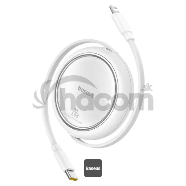 Baseus Dátový kábel Free2Pull USB-C/Ligtning 1m 20W biely