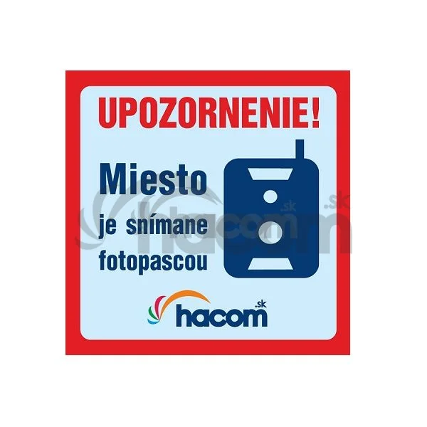 Informačná tabuľa pre označenie fotopasce