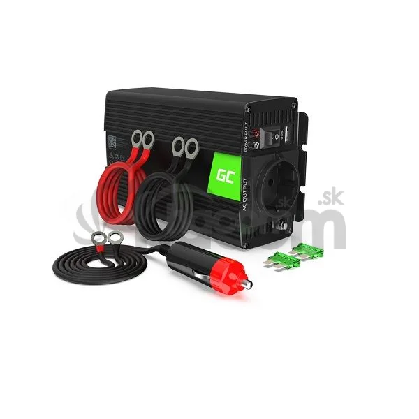 Green Cell INV01DE automobilový menič napätia z 12V na 230V, 300W/600W