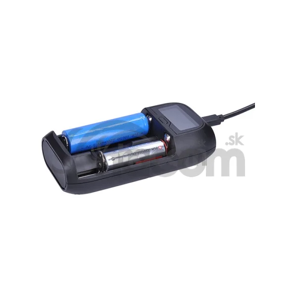 Solight nabíjačka batérií Li-Ion, LiFePO4, Ni-MH/CD, AA, AAA, 18650, 2000mA, 2 kanály, LCD displej DN27