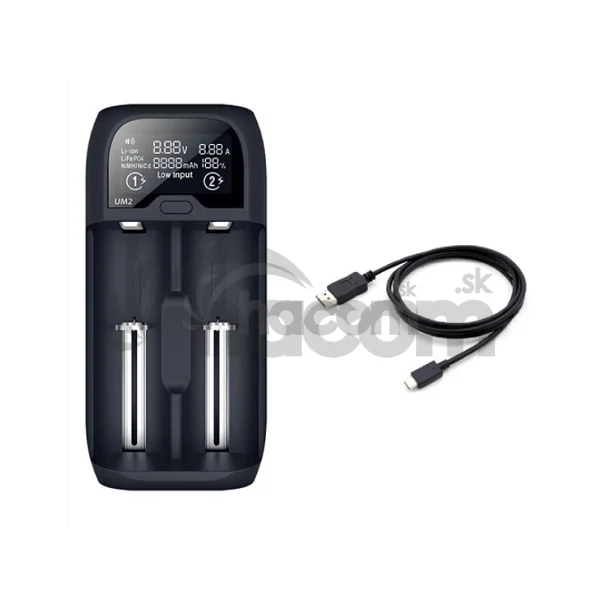 Solight nabíjačka batérií Li-Ion, LiFePO4, Ni-MH/CD, AA, AAA, 18650, 2000mA, 2 kanály, LCD displej DN27