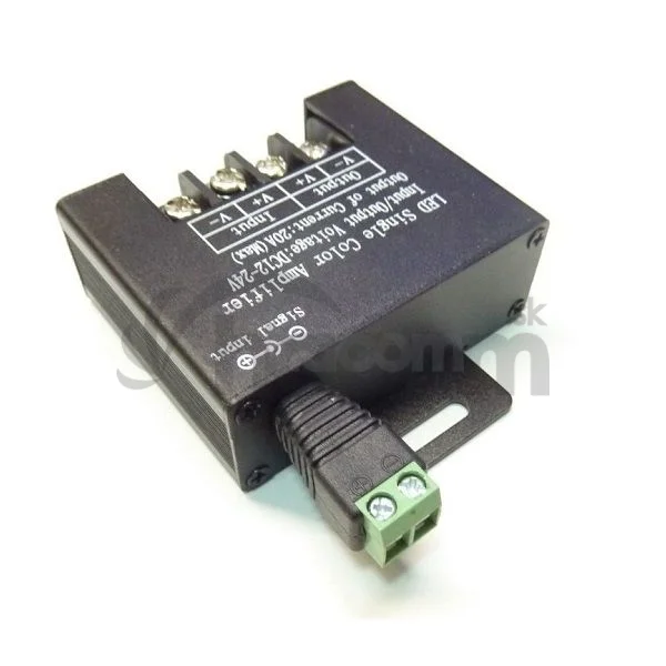 Zosilovač signalu pre jednofarebný led pas 12/24V 20A max