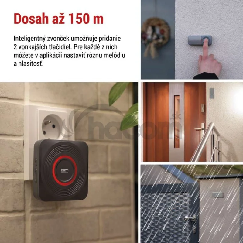 GoSmart Domový bezdrôtový zvonček P5735SS do zásuvky s WiFi