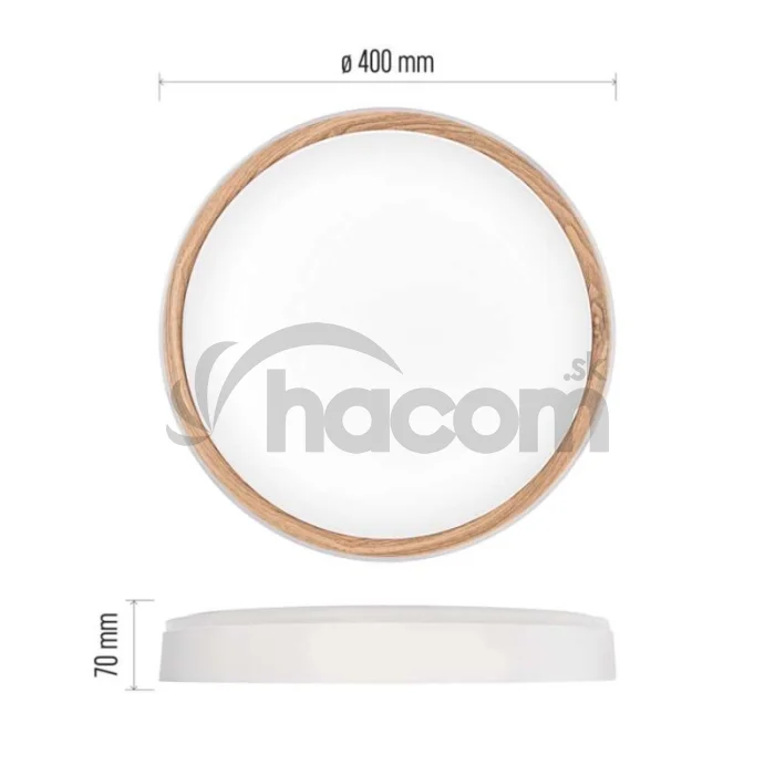 LED nástenné svietidlo ILVI, kruhové, 30 W, stmievateľné so zmenou CCT, biela + drevo
