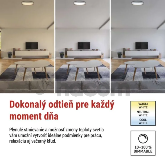 LED nástenné svietidlo ILVI, kruhové, 30 W, stmievateľné so zmenou CCT, biela + drevo