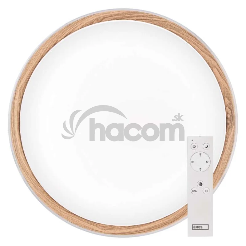 LED nástenné svietidlo ILVI, kruhové 45 W, stmievateľné so zmenou CCT, biela + drevo