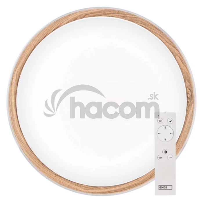 LED nástenné svietidlo ILVI, kruhové 45 W, stmievateľné so zmenou CCT, biela + drevo