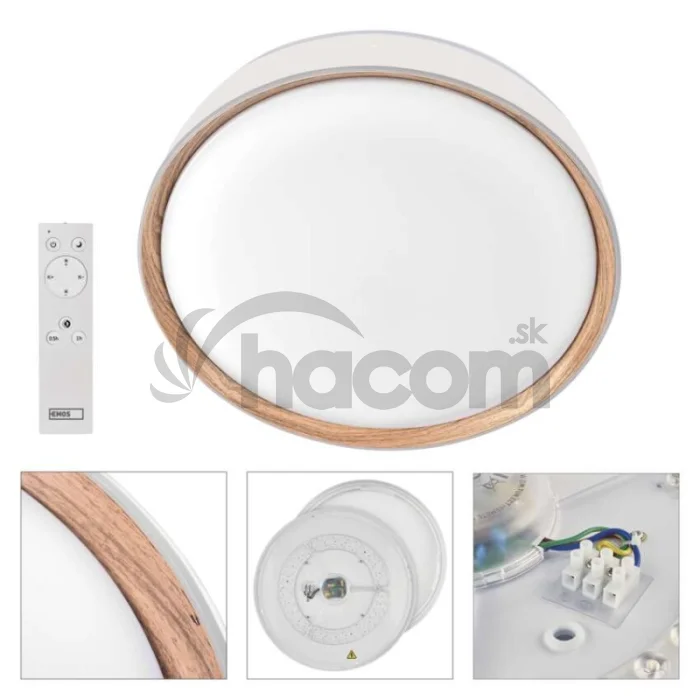 LED nástenné svietidlo ILVI, kruhové, 30 W, stmievateľné so zmenou CCT, biela + drevo
