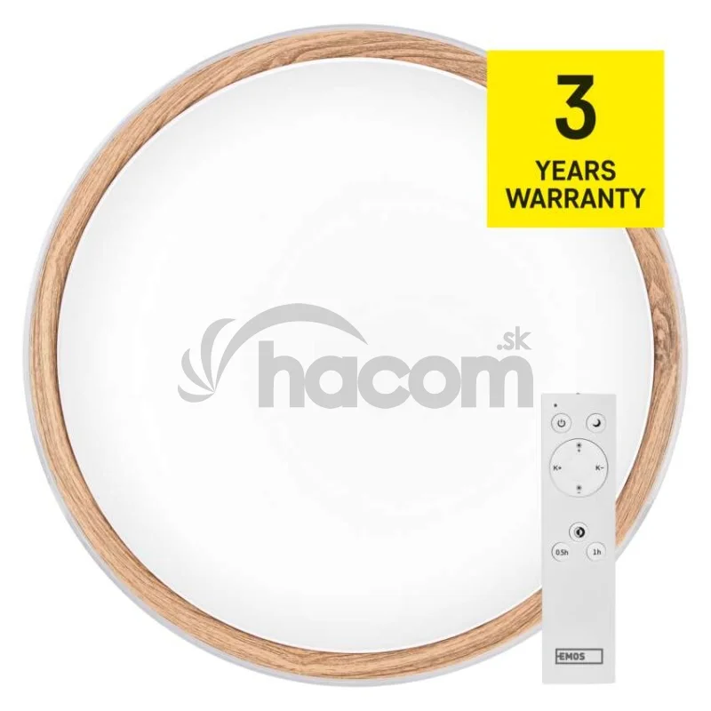 LED nástenné svietidlo ILVI, kruhové 45 W, stmievateľné so zmenou CCT, biela + drevo