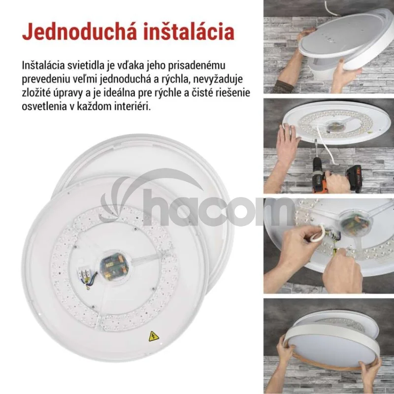 LED nástenné svietidlo ILVI, kruhové 45 W, stmievateľné so zmenou CCT, biela + drevo