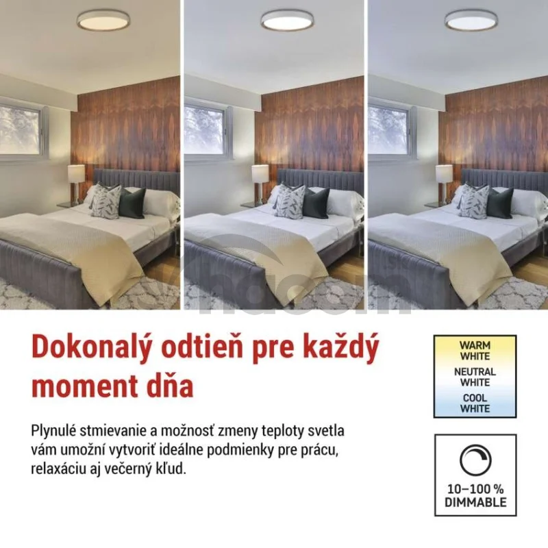 LED nástenné svietidlo ILVI, kruhové 45 W, stmievateľné so zmenou CCT, biela + drevo
