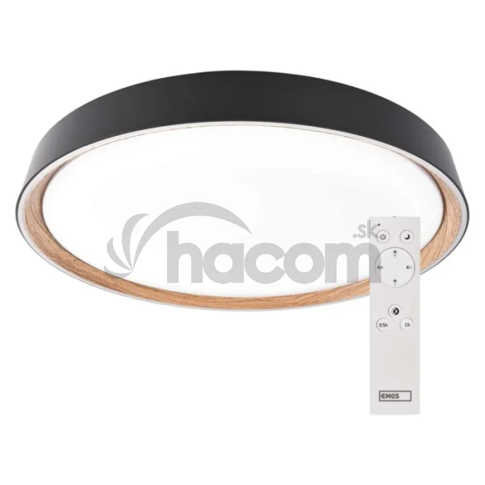 LED nástenné svietidlo ILVI, kruhové 30 W, stmievanie + CCT, čierna + drevo