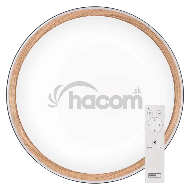 LED nástenné svietidlo ILVI, kruhové 45 W, stmievanie + CCT, čierna + drevo