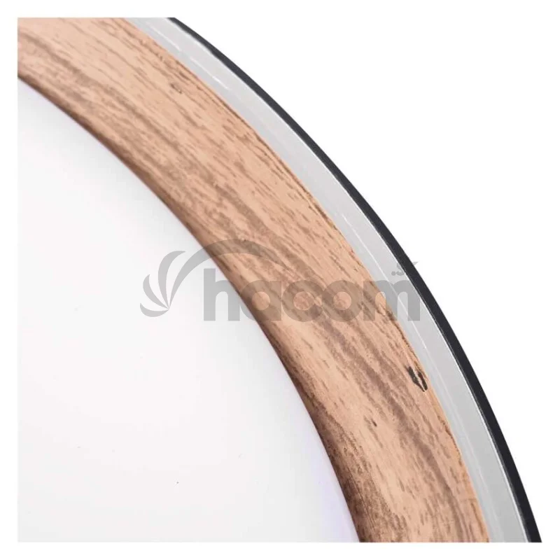 LED nástenné svietidlo ILVI, kruhové 45 W, stmievanie + CCT, čierna + drevo