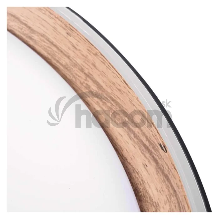 LED nástenné svietidlo ILVI, kruhové 45 W, stmievanie + CCT, čierna + drevo