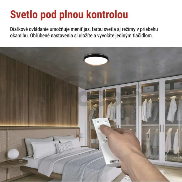 LED nástenné svietidlo ILVI, kruhové 45 W, stmievanie + CCT, čierna + drevo
