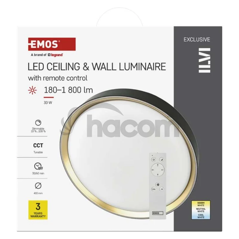 LED nástenné svietidlo ILVI, kruhové 30 W, stmievanie + CCT, čierna + šampanská