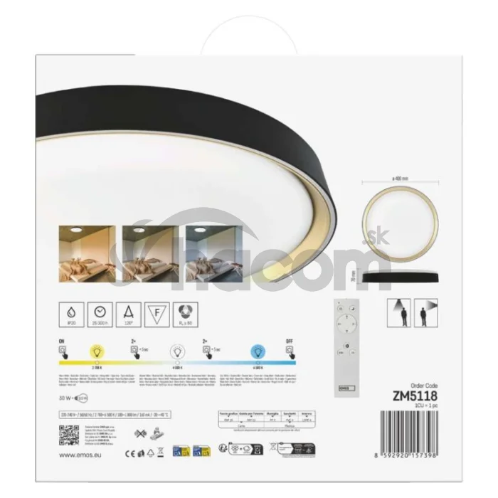 LED nástenné svietidlo ILVI, kruhové 30 W, stmievanie + CCT, čierna + šampanská