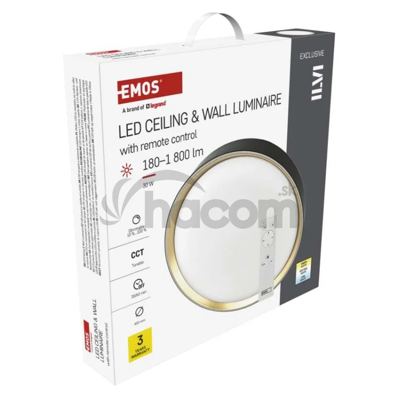 LED nástenné svietidlo ILVI, kruhové 30 W, stmievanie + CCT, čierna + šampanská