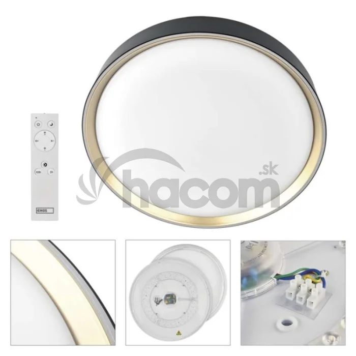 LED nástenné svietidlo ILVI, kruhové 30 W, stmievanie + CCT, čierna + šampanská
