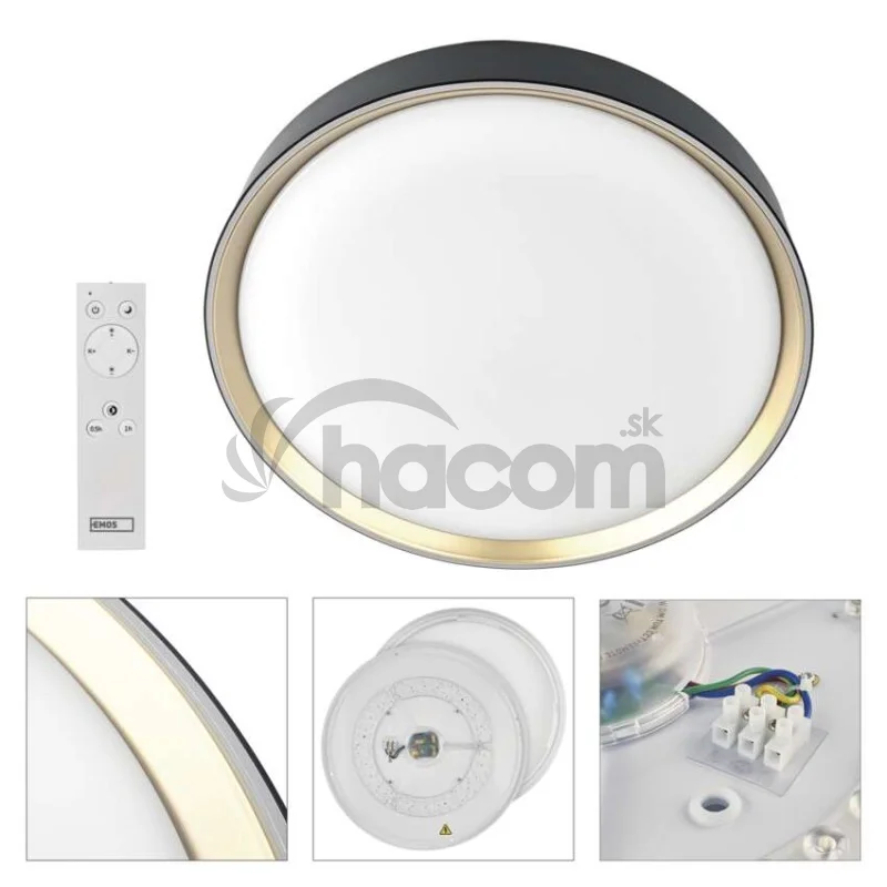 LED nástenné svietidlo ILVI, kruhové 30 W, stmievanie + CCT, čierna + šampanská
