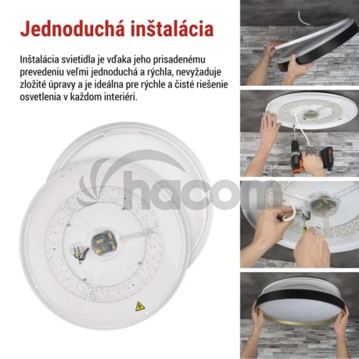 LED nástenné svietidlo ILVI, kruhové 45 W, stmievanie + CCT, čierna + šampanská