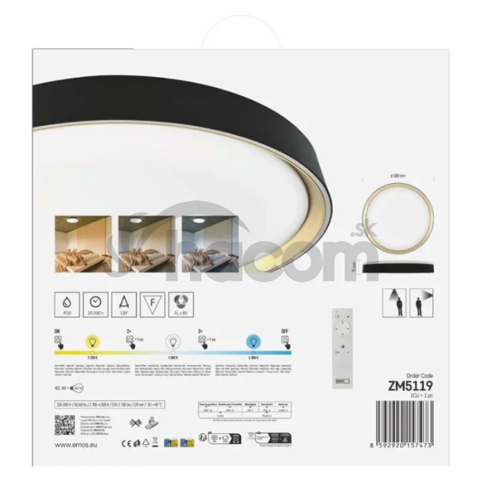 LED nástenné svietidlo ILVI, kruhové 45 W, stmievanie + CCT, čierna + šampanská