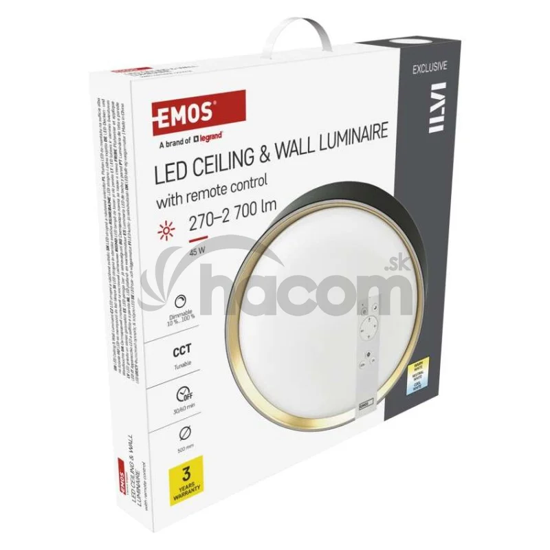 LED nástenné svietidlo ILVI, kruhové 45 W, stmievanie + CCT, čierna + šampanská
