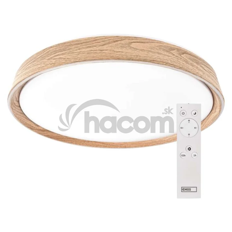 LED nástenné svietidlo ILVI, kruhové 30 W, stmievanie + CCT, drevo
