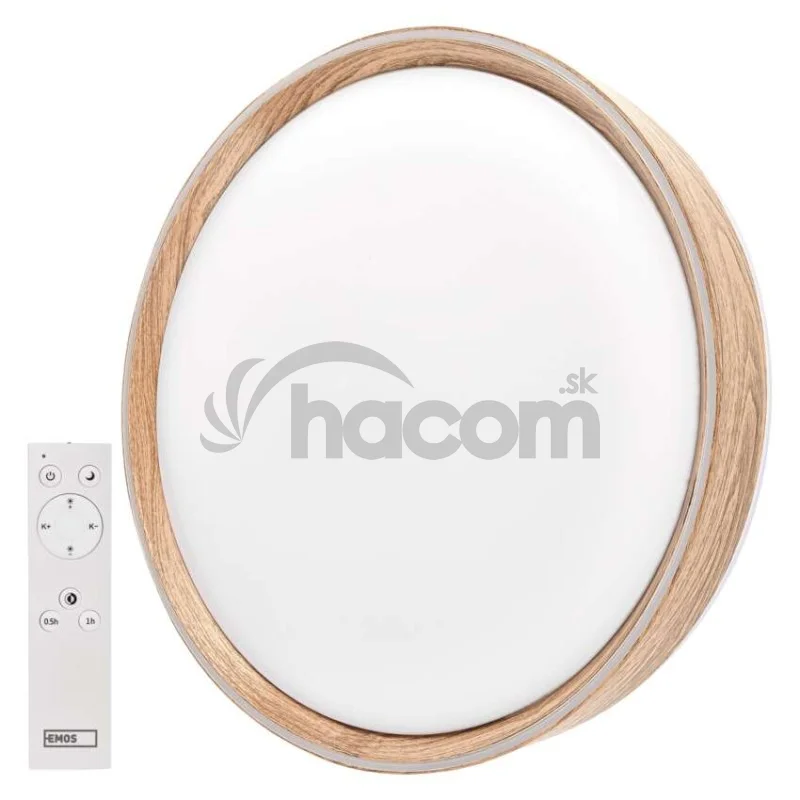 LED nástenné svietidlo ILVI, kruhové 30 W, stmievanie + CCT, drevo