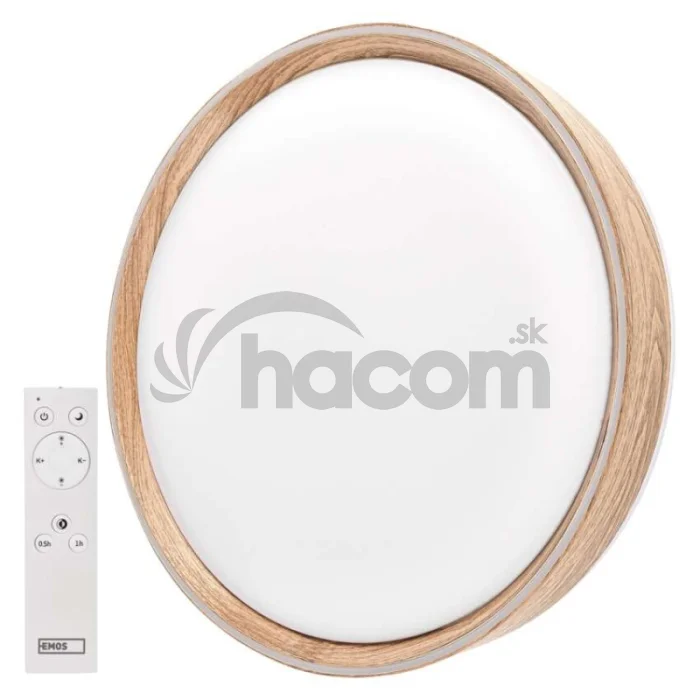 LED nástenné svietidlo ILVI, kruhové 30 W, stmievanie + CCT, drevo