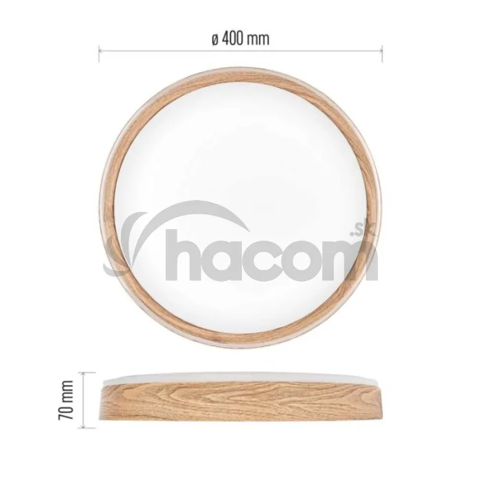 LED nástenné svietidlo ILVI, kruhové 30 W, stmievanie + CCT, drevo