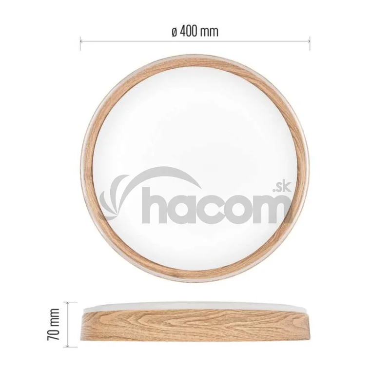 LED nástenné svietidlo ILVI, kruhové 30 W, stmievanie + CCT, drevo