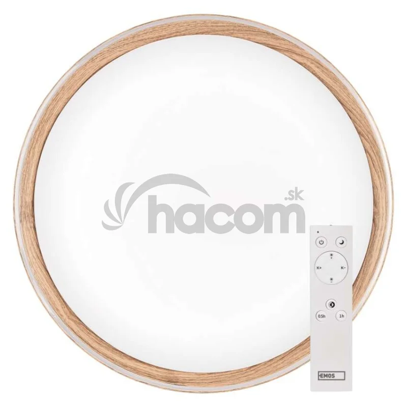 LED nástenné svietidlo ILVI, kruhové 30 W, stmievanie + CCT, drevo