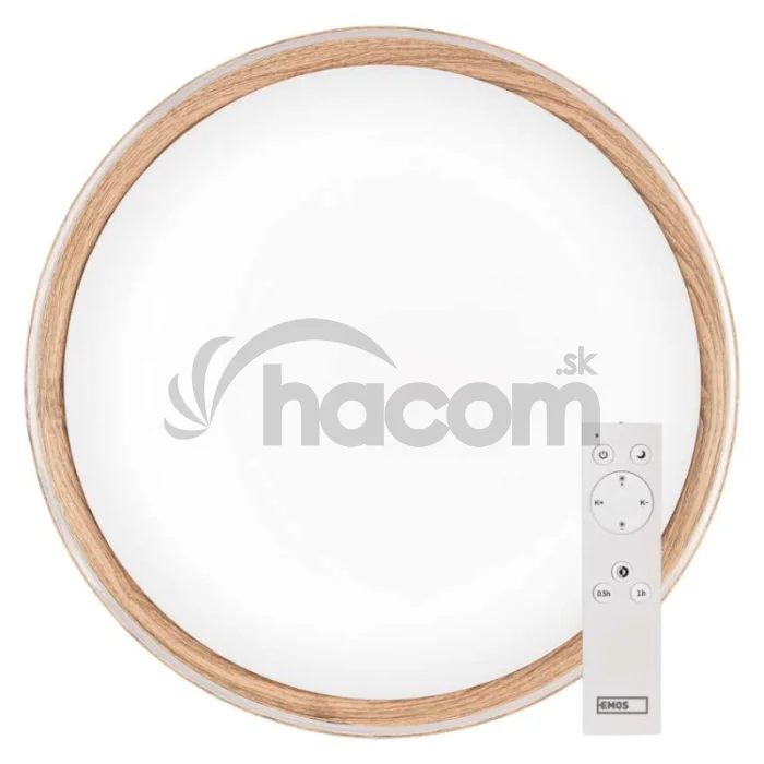 LED nástenné svietidlo ILVI, kruhové 30 W, stmievanie + CCT, drevo