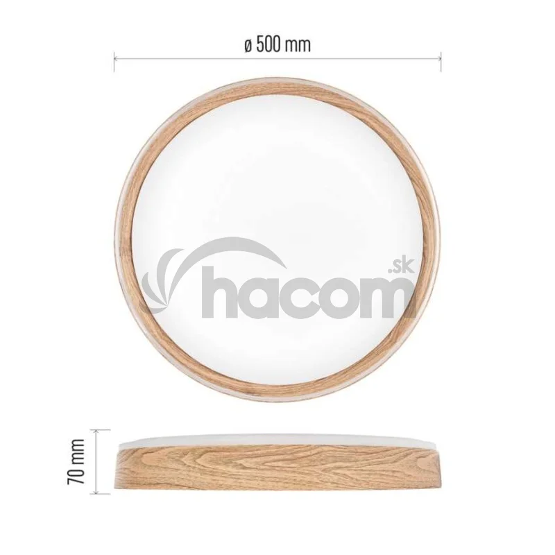 LED nástenné svietidlo ILVI, kruhové 45 W, stmievanie + CCT, drevo